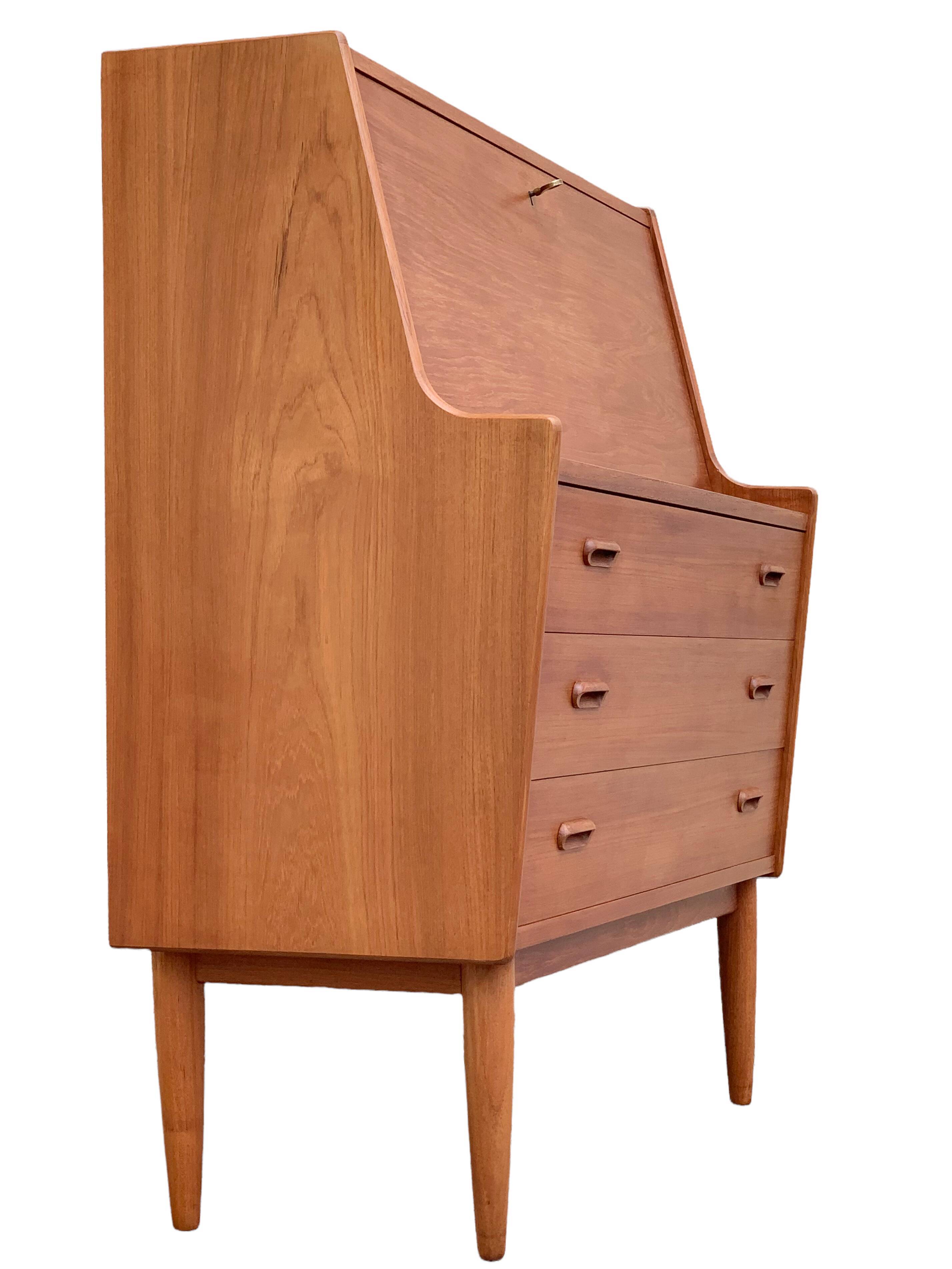 Secretary chest of drawers Teak by Arne Wahl Iversen for Falster Modelfabrik 1960