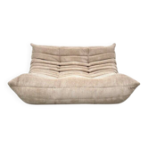 Canapé deux places en velours côtelé beige attribué à Michel Ducaroy pour Ligne Roset, années 1970.