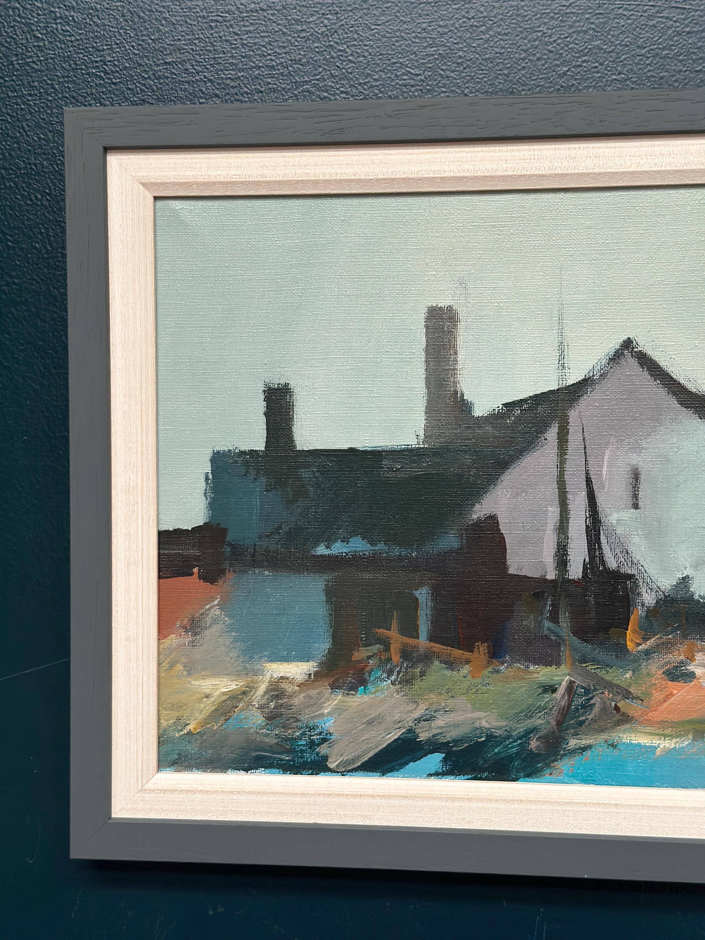 Original Swedish Oil on Canvas – “Huts on the Coast” (Attributed to Kai C.)