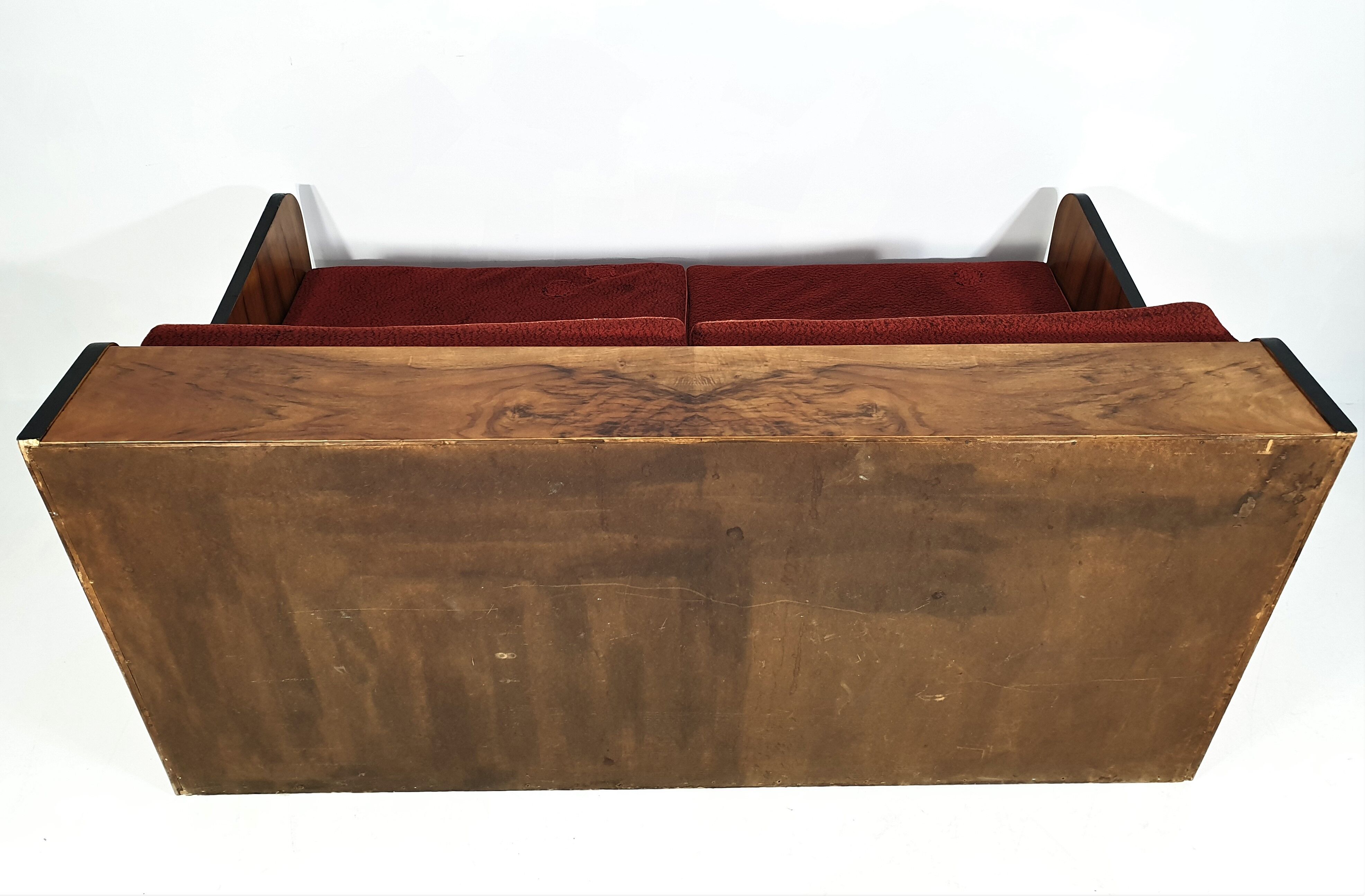 Art deco walnut sofa bed, 1960s