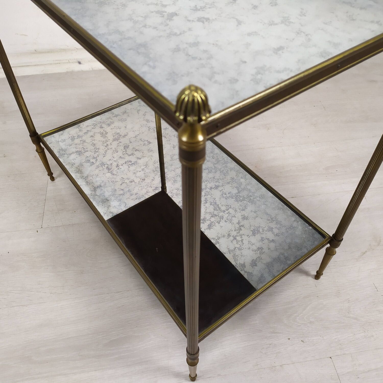 Louis XVI gilded brass console