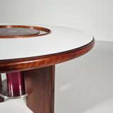 Dining table in walnut, laminate and steel by Silvio Coppola for Bernini, Italy.