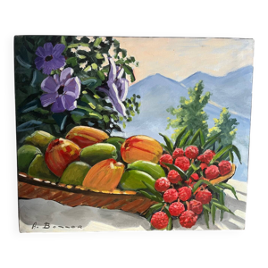 Panier de fruits exotiques,