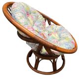Fauteuil pivotant en rotin