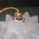 Old corrugated Clichy glass suspension - white speckled - 40s