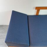 Norwegian daybed sofa in teak and blue fabric "svanette" by Ingma Relling, 1960s