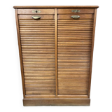 Sliding curtain file cabinet