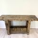 Établi en bois industriel vintage, meuble de métier
