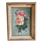 Oil on canvas, bouquet of roses, signed and dated