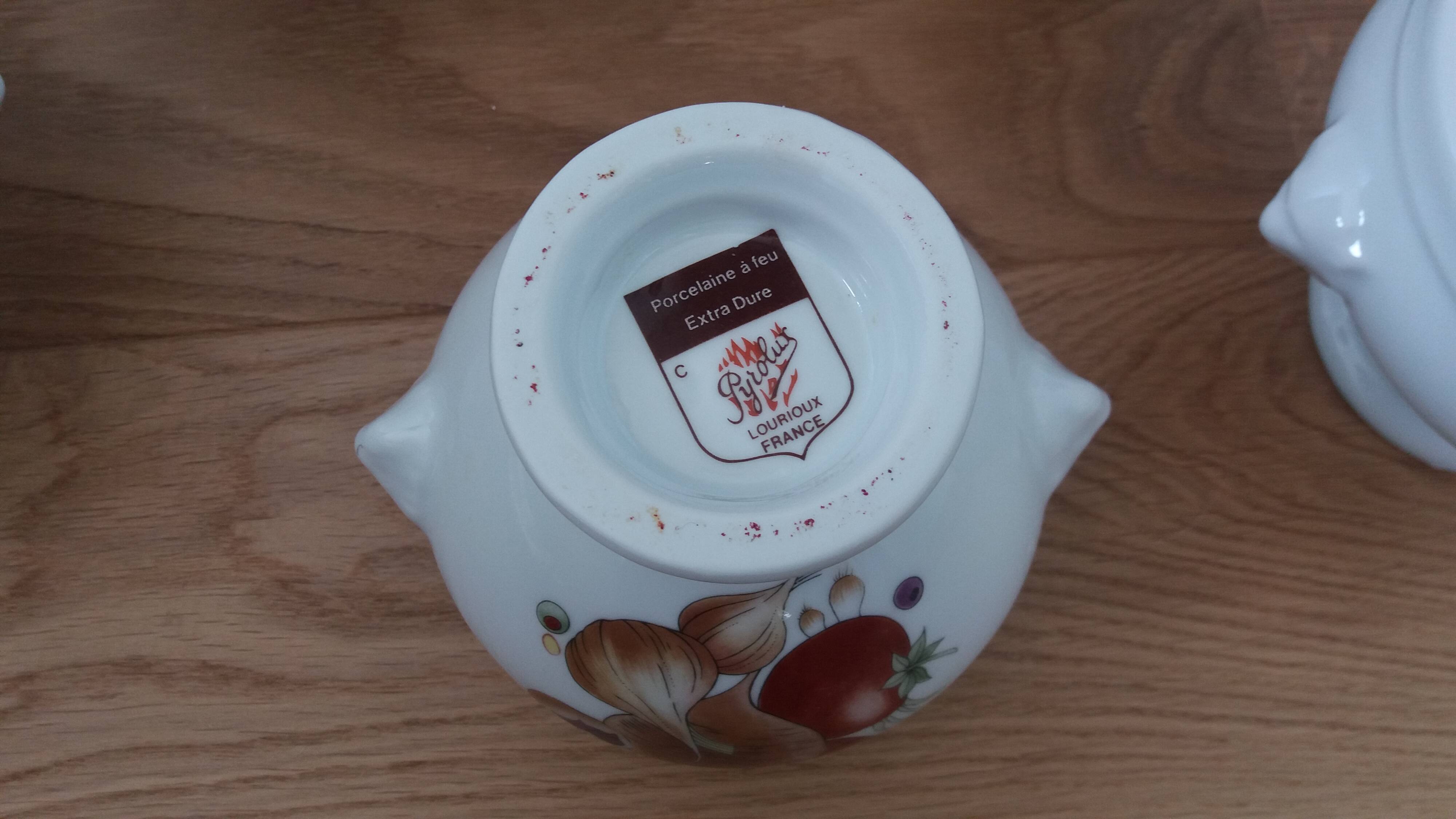 Pyrolux Lourioux porcelain soup bowls