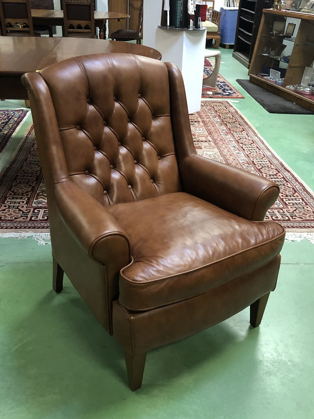 Modern leather lounge armchair