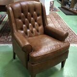 Modern leather lounge armchair