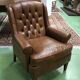 Modern leather lounge armchair