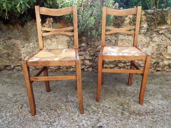 2 chaises paillées