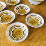 Salad bowl and 6 ceramic cups from Gien