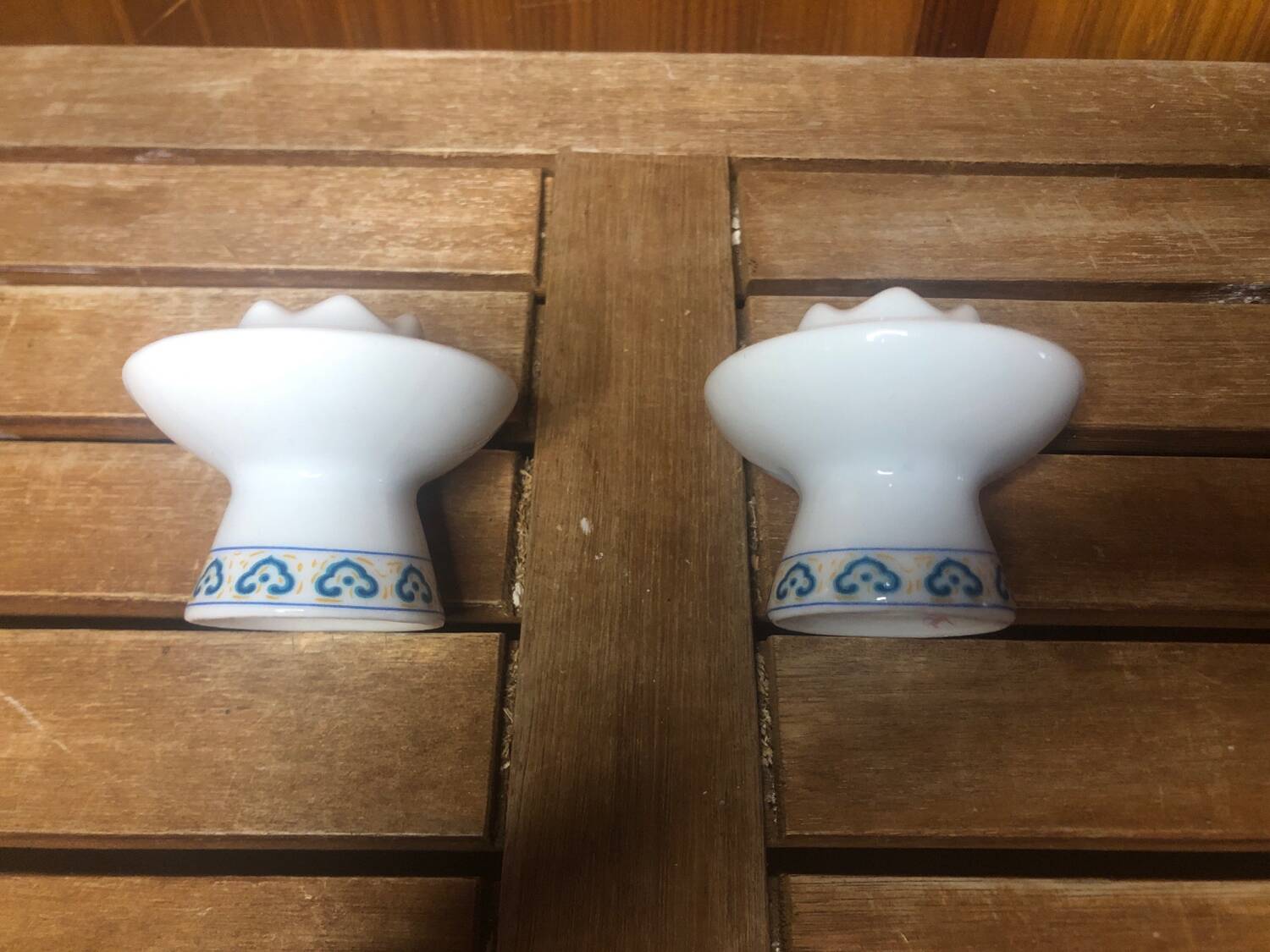 Pair of FRANCOISE SAGET Porcelain Candlesticks Flower Decor #A413