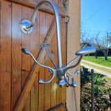 Chrome Metal Wall Coat Rack with Turnstile