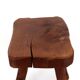 Brutalist tripod stool in wood, 1950s mountain folk art.