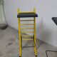 Paire de tabouret de bar italien ajustables jaune laqué et noir