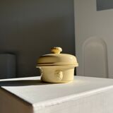 Glazed light yellow ceramic terrine