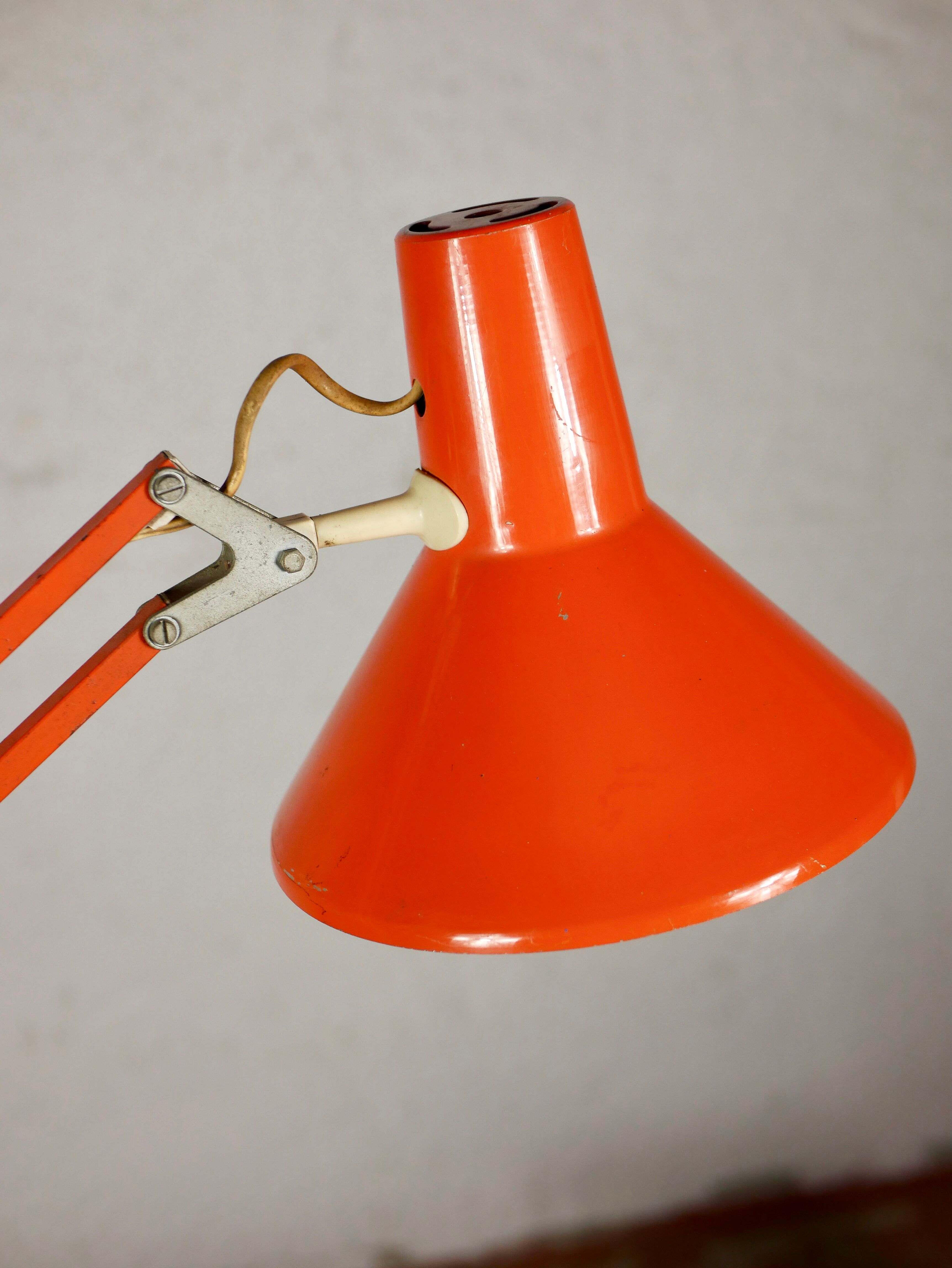 Danish orange desk lamp