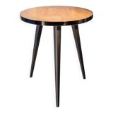 50s tripod pedestal table, side table, wood and coated metal