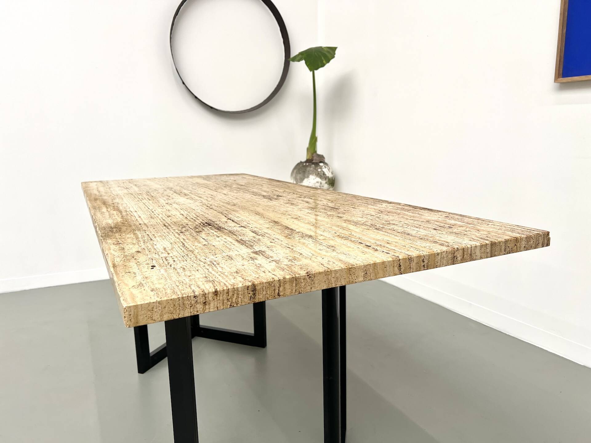 Table à manger en travertin, Italie, circa 1970