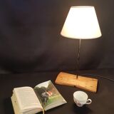 Wood and metal table lamp