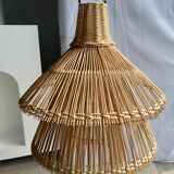 Rattan pendant lamp or light in the shape of an Asian lantern
