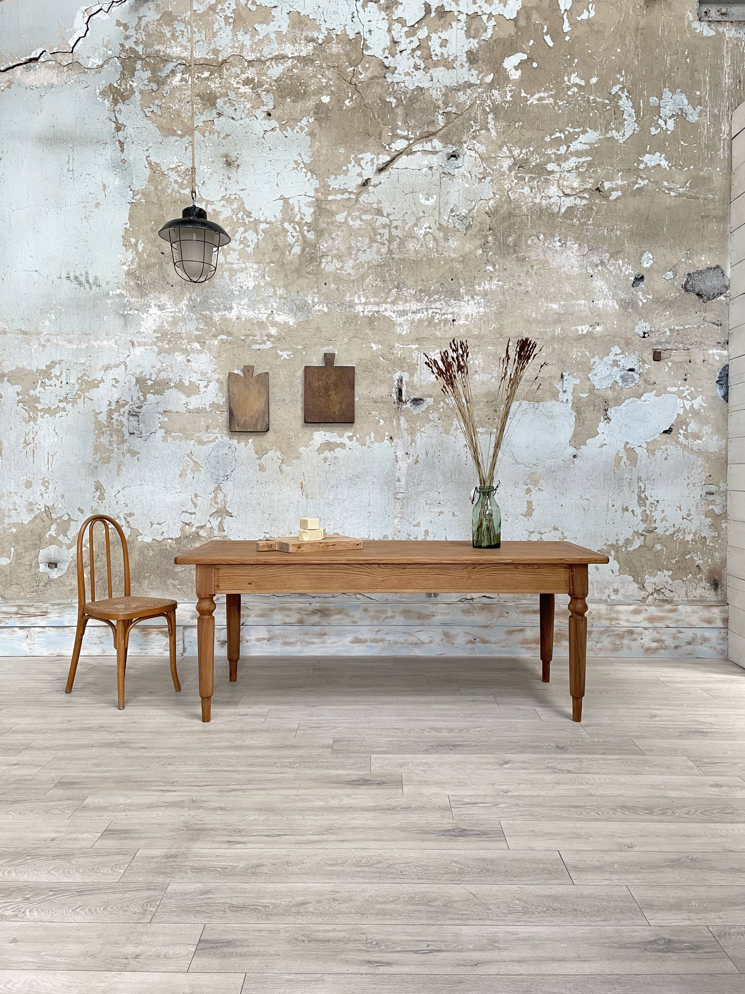 Solid wood farmhouse table