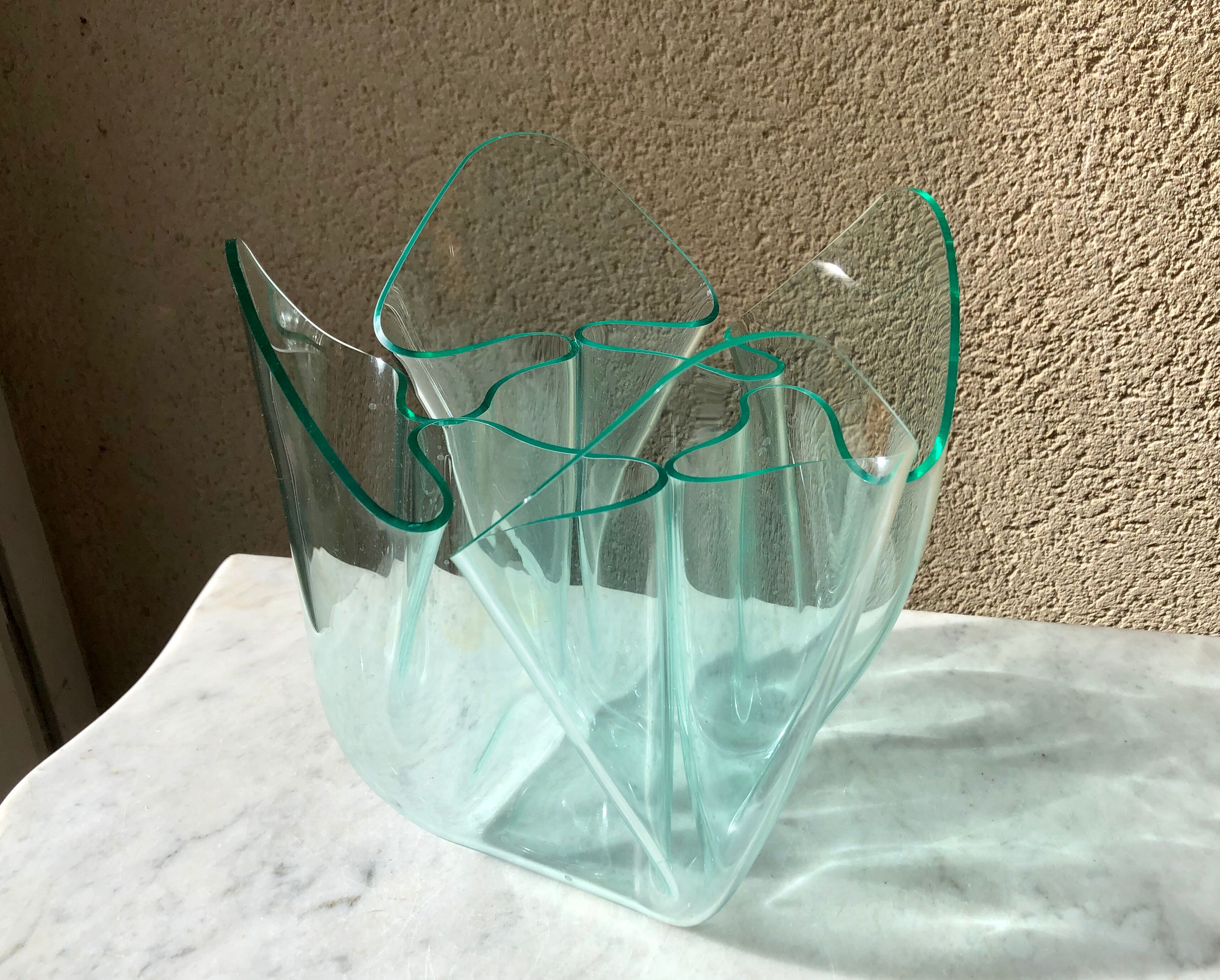 Italian handkerchief vase PMMA thermoformed edition iguzzini design Pietro Chiesa vintage 70