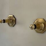 Pair of vintage Motoko Ishii wall lights for Staff Leuchten, brass, 1970