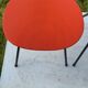 2 ant chairs in black and red skaï feet in black metal