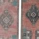 Set of 2 vintage handmade Turkish rugs 46x120 cm