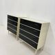 Set of 2 black and white chests of drawers, 1970s