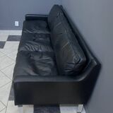 black leather Tecta -seat sofa by Hans Konecke 1960s