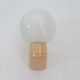 Vintage wall lamp in beige pvc with pink dot and globe in white opaline. Year 70