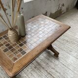 Walnut and tile bistro table 1890
