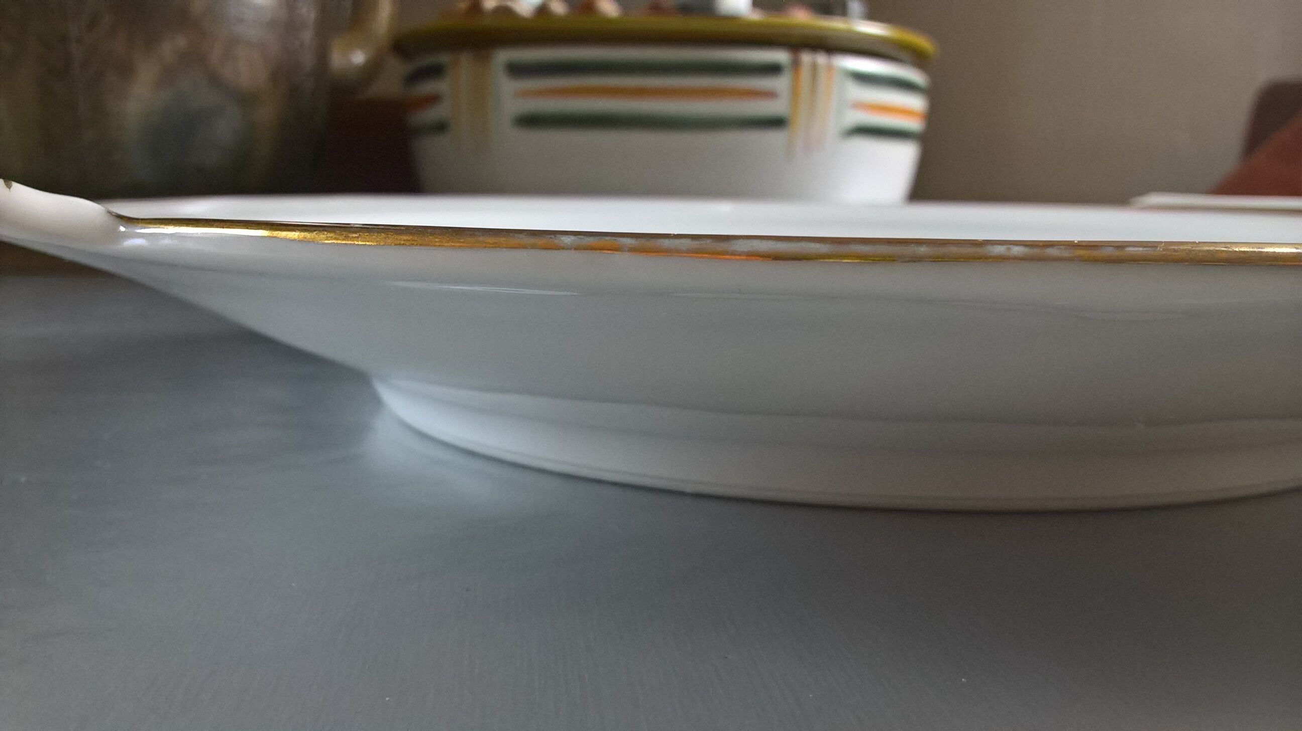 P.N. France porcelain pie dish, art deco style