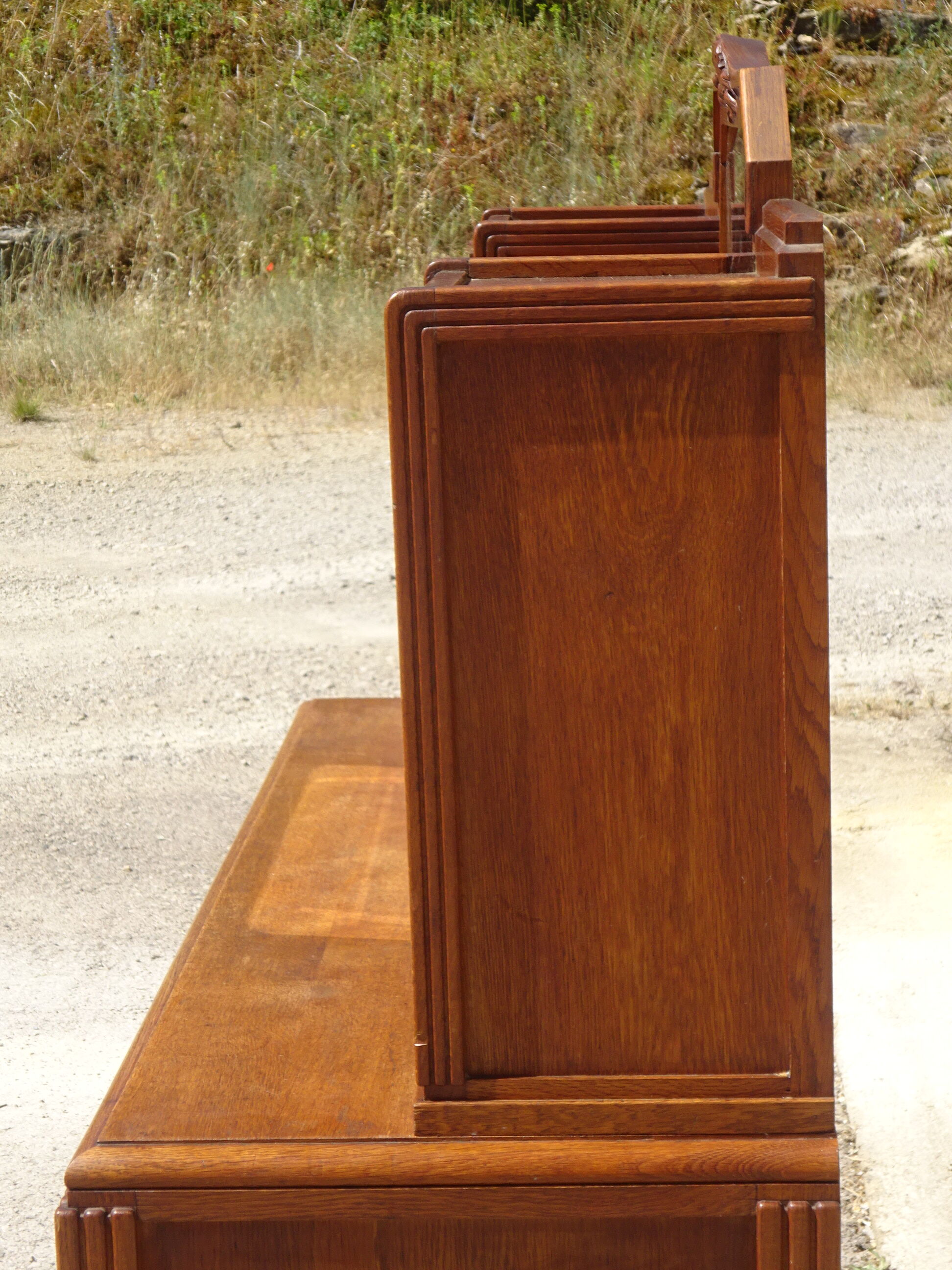 Buffet Art Déco avec guérites et miroir