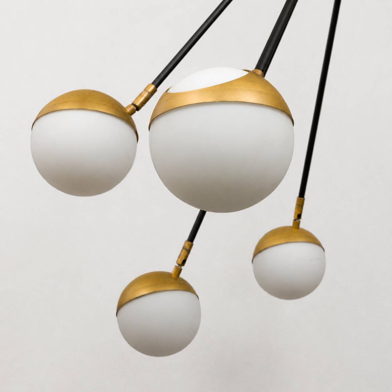 Italian Brass Sputnik Chandelier In Stilnovo Style