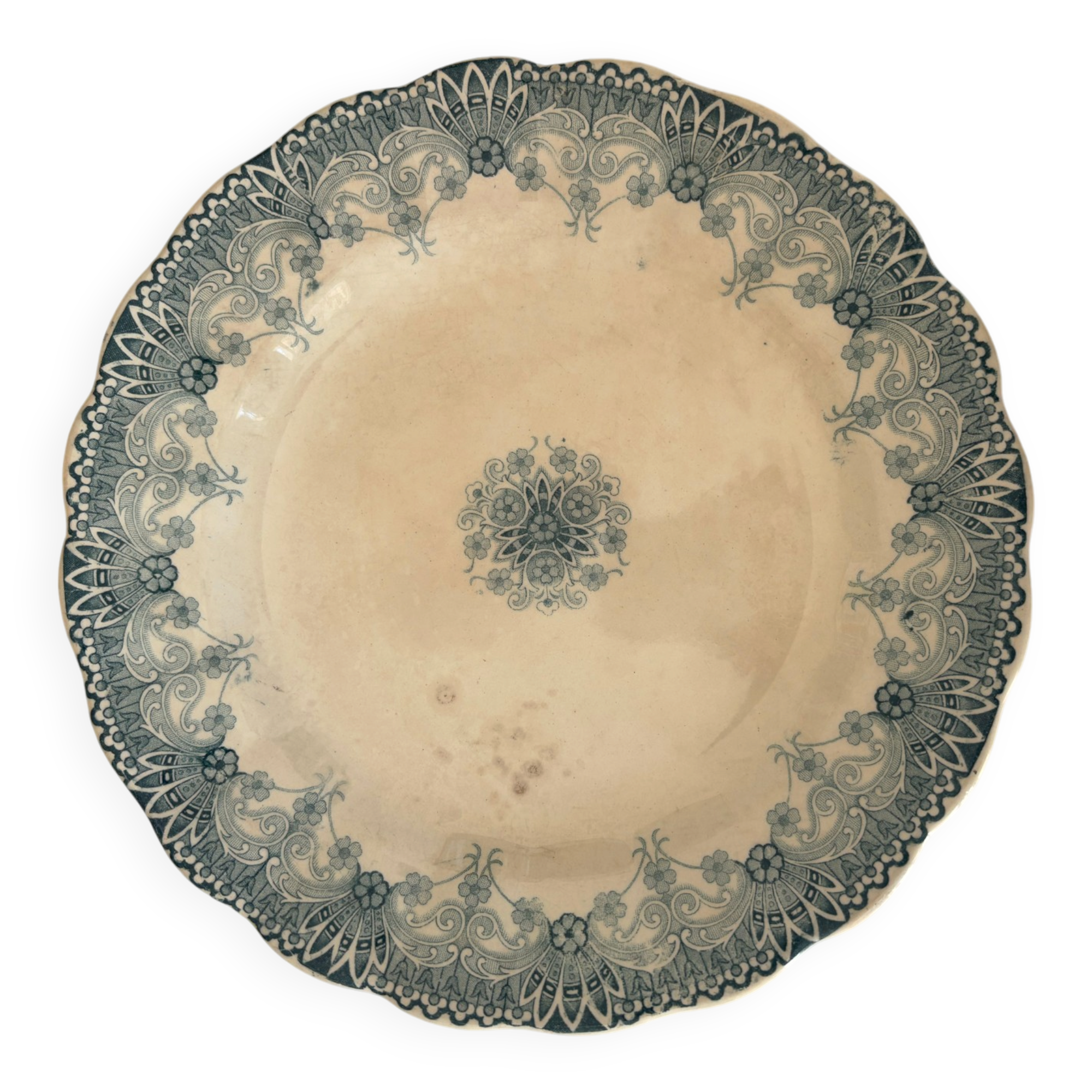 Old ironstone plate from Choisy-le-Roi, Hte Boulenger and Co.