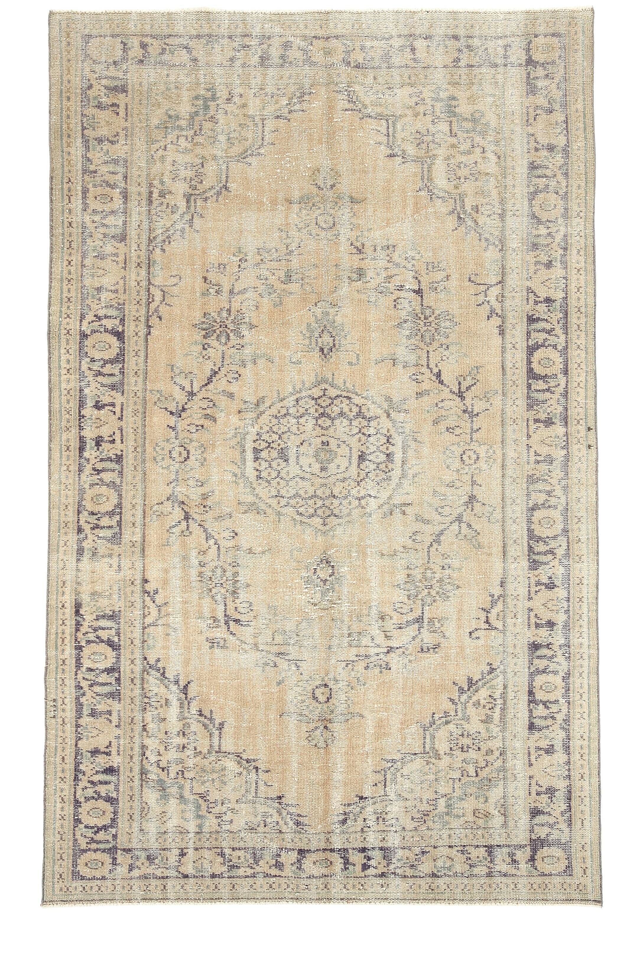 5x9 Beige & Blue Handmade Wool Turkish Rug, 166x272Cm SK 2401 FREE SHIPPING