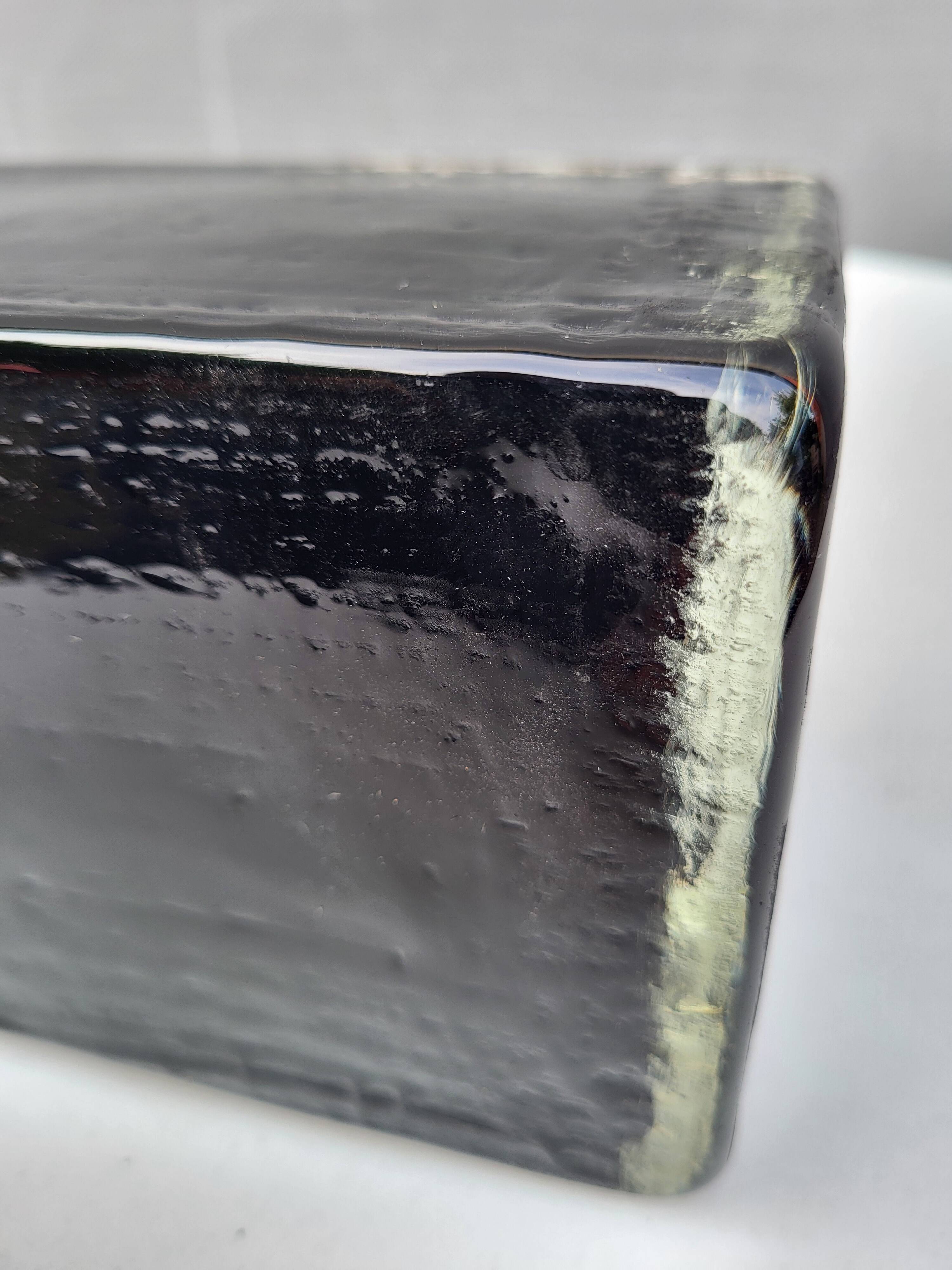 Wabi-Sabi glass vase with burnt wood mold