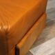 Stool / Ottoman Scandinavian leather & wood 1960