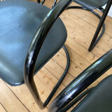 4 Effezeta chairs Italy tubular mid century vintage design 1980