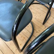 4 Effezeta chairs Italy tubular mid century vintage design 1980