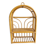 Rattan and wicker wall or floor shelf
