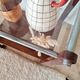 Vintage wooden and metal side table | Retro rolling cart