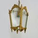 Old lantern with 4 faces in glass, chandelier in gilded bronze and glass, year 60